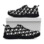 Black Vinyl Record Pattern Print Black Sneakers