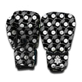 Black Vinyl Record Pattern Print Boxing Gloves