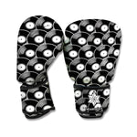 Black Vinyl Record Pattern Print Boxing Gloves