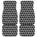 Black Vinyl Record Pattern Print Front and Back Car Floor Mats