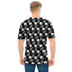 Black Vinyl Record Pattern Print Men's T-Shirt