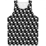 Black Vinyl Record Pattern Print Men's Tank Top