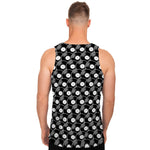 Black Vinyl Record Pattern Print Men's Tank Top