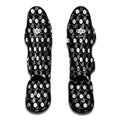 Black Vinyl Record Pattern Print Muay Thai Shin Guards