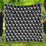 Black Vinyl Record Pattern Print Quilt