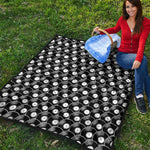 Black Vinyl Record Pattern Print Quilt