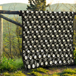 Black Vinyl Record Pattern Print Quilt