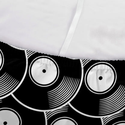Black Vinyl Record Pattern Print Sofa Cover