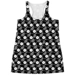 Black Vinyl Record Pattern Print Women's Racerback Tank Top