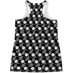 Black Vinyl Record Pattern Print Women's Racerback Tank Top