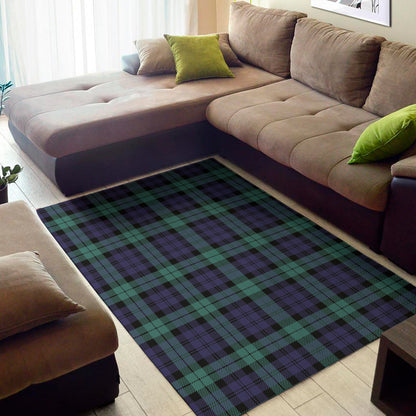 Black Watch Scottish Tartan Print Area Rug