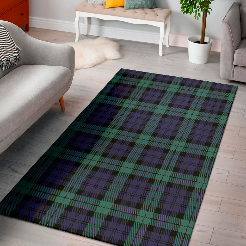 Black Watch Scottish Tartan Print Area Rug