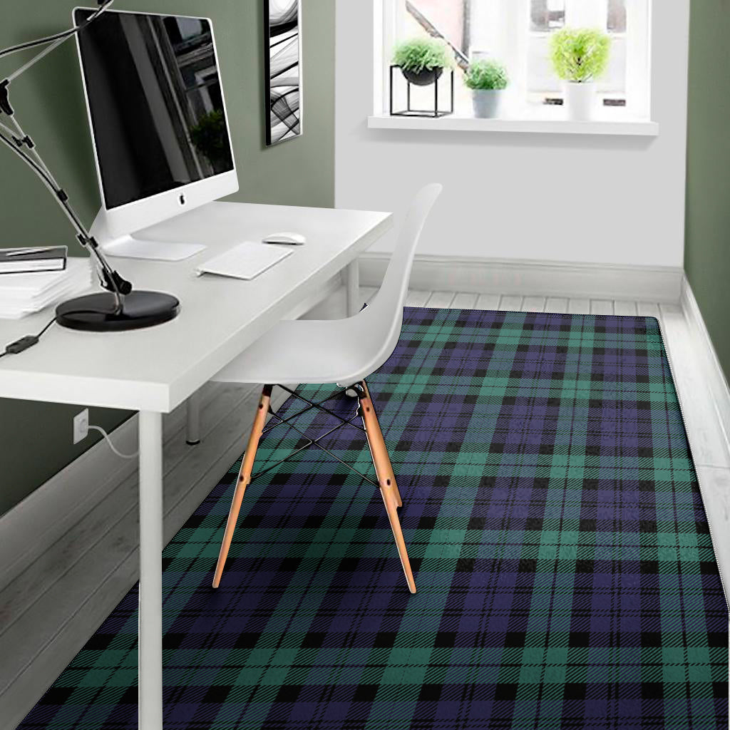 Black Watch Scottish Tartan Print Area Rug