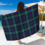 Black Watch Scottish Tartan Print Beach Sarong Wrap