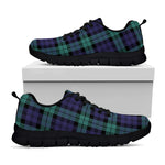 Black Watch Scottish Tartan Print Black Sneakers