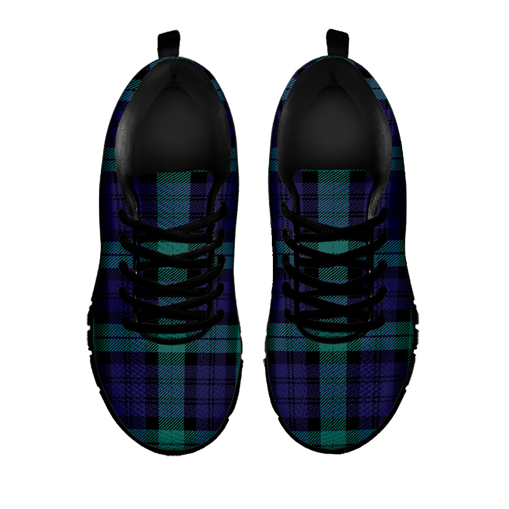 Black Watch Scottish Tartan Print Black Sneakers
