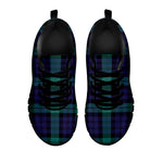 Black Watch Scottish Tartan Print Black Sneakers