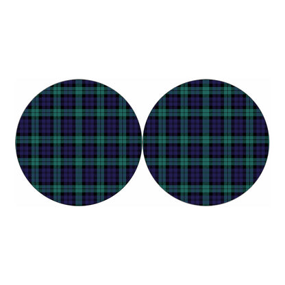 Black Watch Scottish Tartan Print Car Coasters