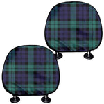 Black Watch Scottish Tartan Print Car Headrest Covers