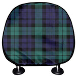 Black Watch Scottish Tartan Print Car Headrest Covers