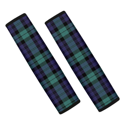 Black Watch Scottish Tartan Print Car Seat Belt Covers