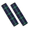 Black Watch Scottish Tartan Print Car Seat Belt Covers