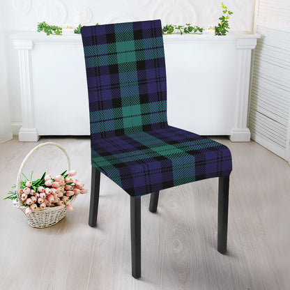Black Watch Scottish Tartan Print Dining Chair Slipcover