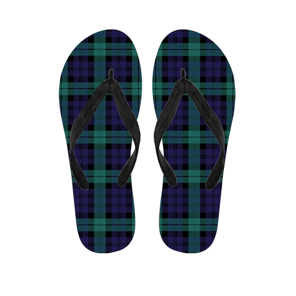 Black Watch Scottish Tartan Print Flip Flops