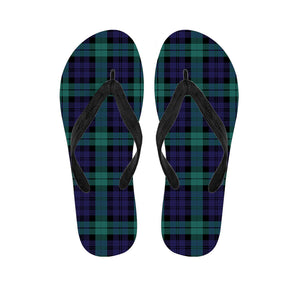 Black Watch Scottish Tartan Print Flip Flops