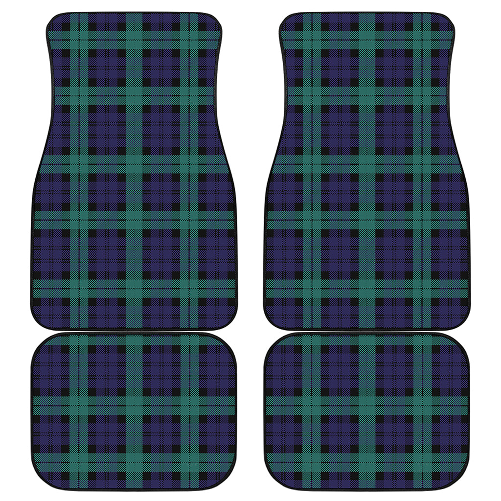 Black Watch Scottish Tartan Print Front and Back Car Floor Mats