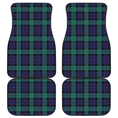 Black Watch Scottish Tartan Print Front and Back Car Floor Mats