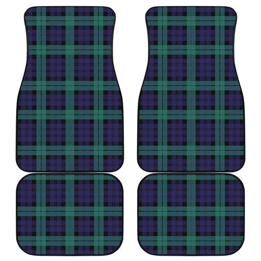 Black Watch Scottish Tartan Print Front and Back Car Floor Mats
