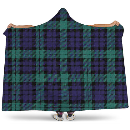 Black Watch Scottish Tartan Print Hooded Blanket
