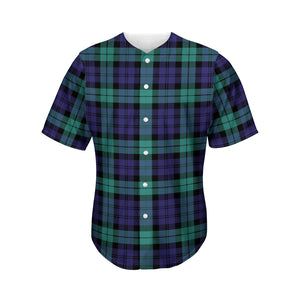 Black Watch Scottish Tartan Print Men's Baseball Jersey