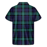 Black Watch Scottish Tartan Print Men's Short Sleeve Shirt