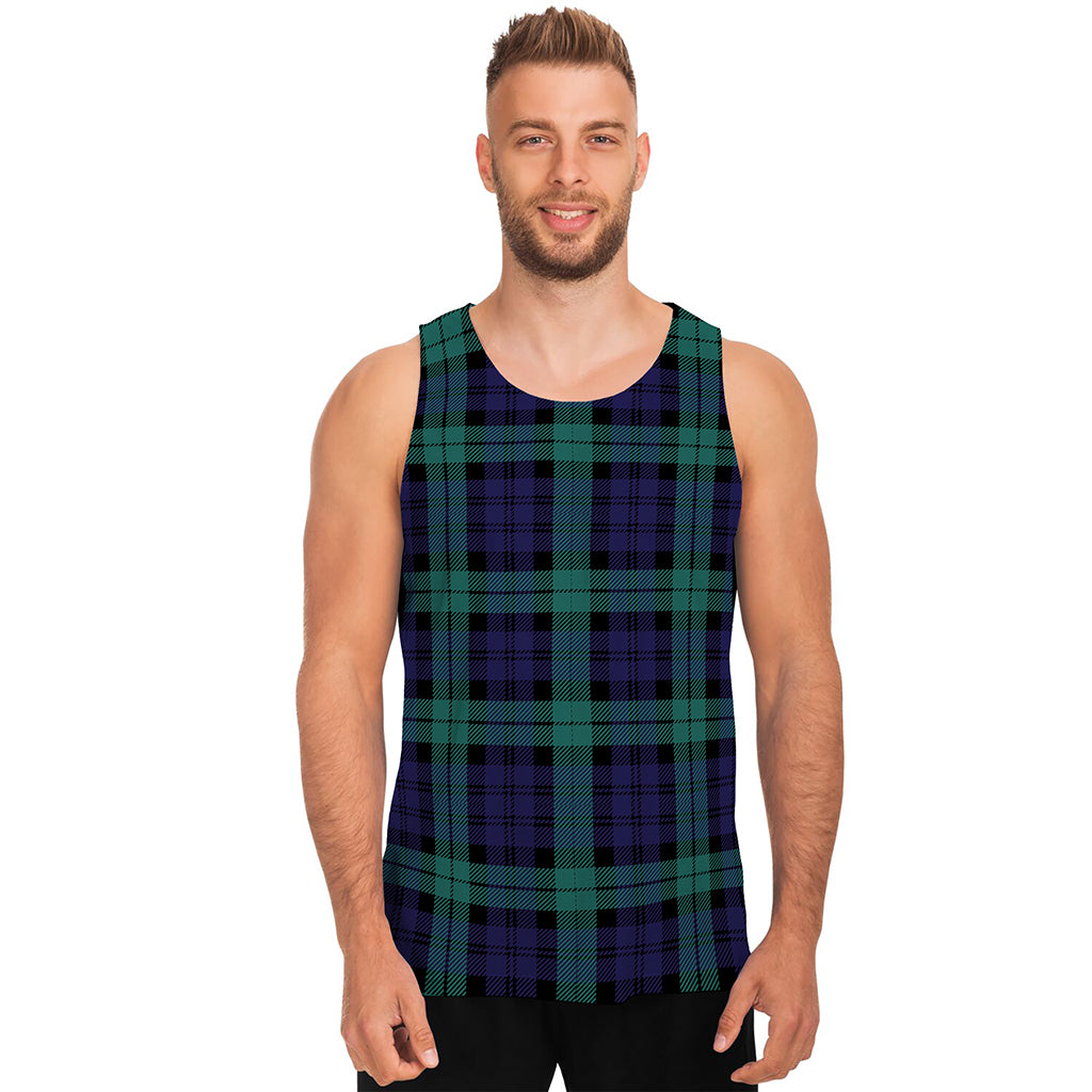 Black Watch Scottish Tartan Print Men's Tank Top