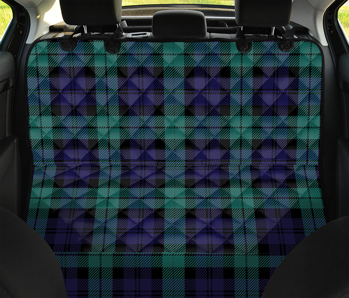 Black Watch Scottish Tartan Print Pet Car Back Seat Cover
