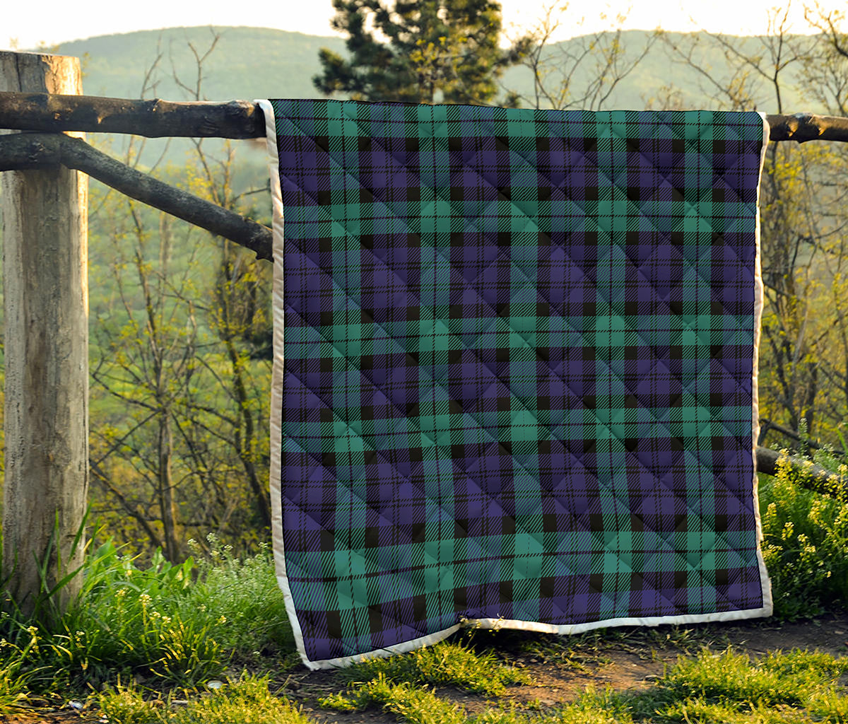 Black Watch Scottish Tartan Print Quilt