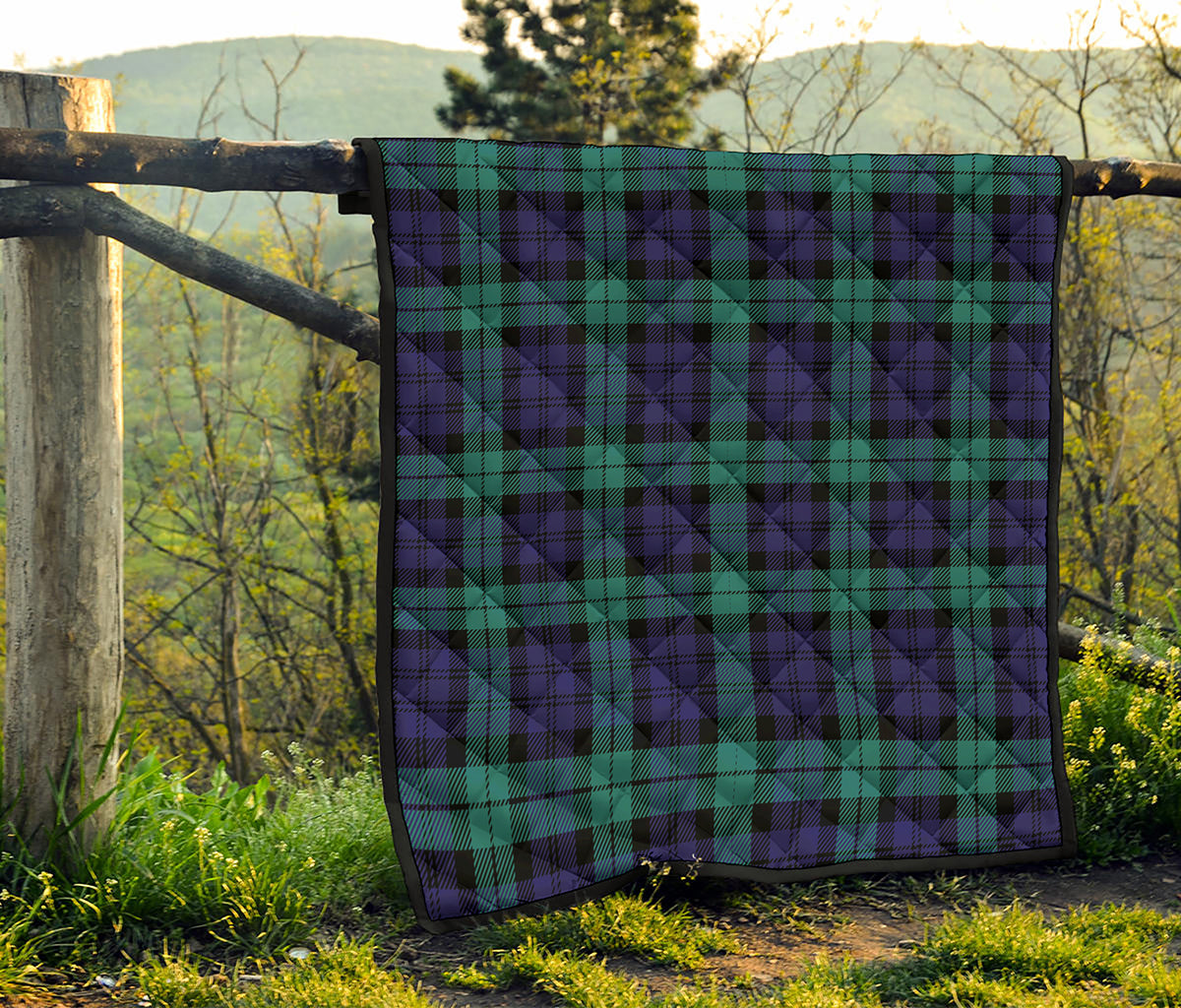 Black Watch Scottish Tartan Print Quilt