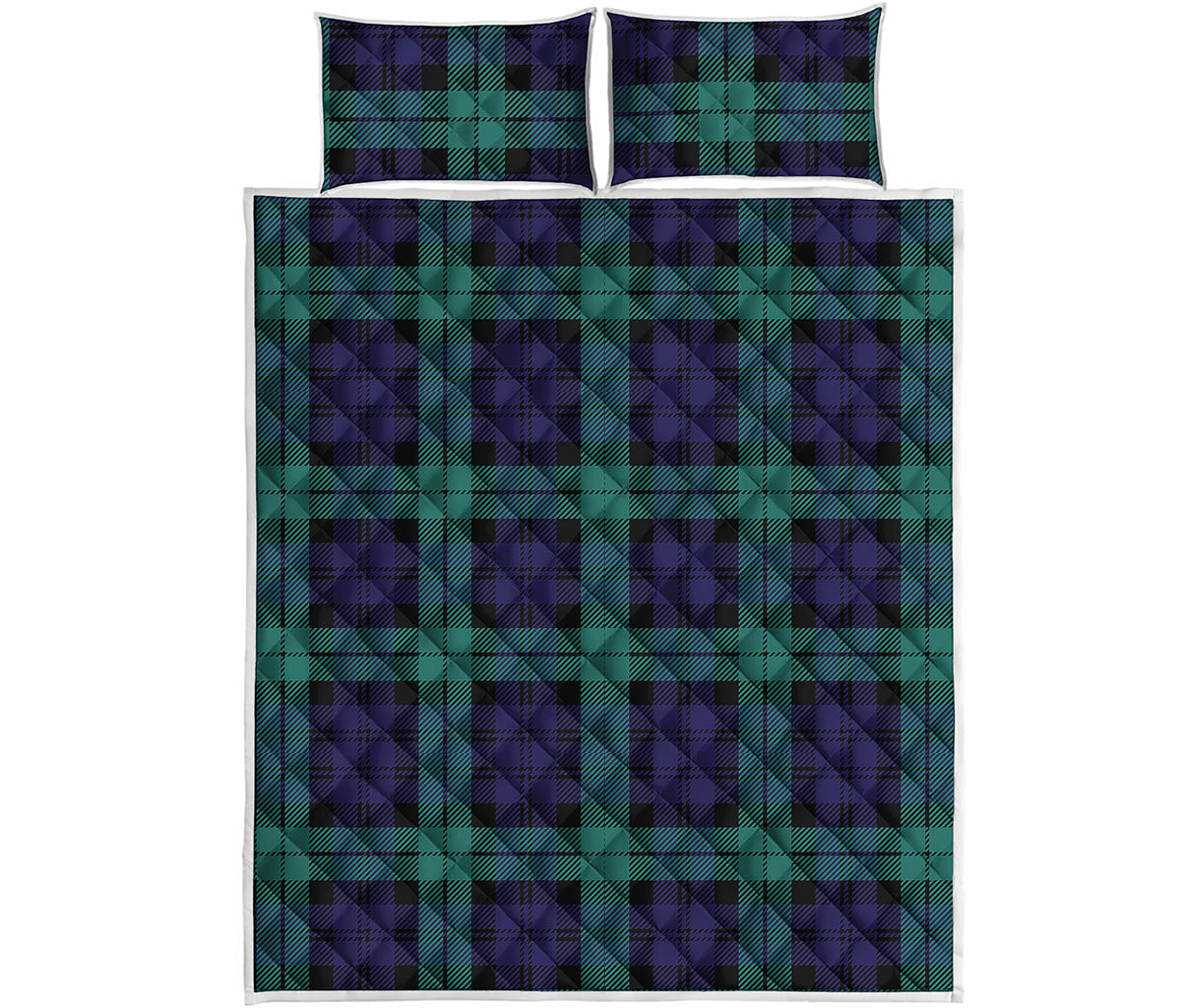 Black Watch Scottish Tartan Print Quilt Bed Set