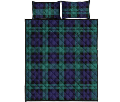 Black Watch Scottish Tartan Print Quilt Bed Set