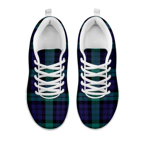 Black Watch Scottish Tartan Print White Sneakers