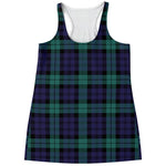 Black Watch Scottish Tartan Print Women's Racerback Tank Top
