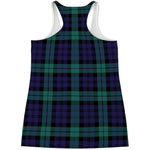 Black Watch Scottish Tartan Print Women's Racerback Tank Top