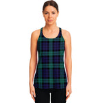 Black Watch Scottish Tartan Print Women's Racerback Tank Top