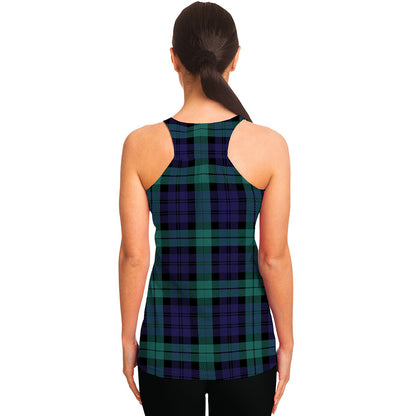 Black Watch Scottish Tartan Print Women's Racerback Tank Top