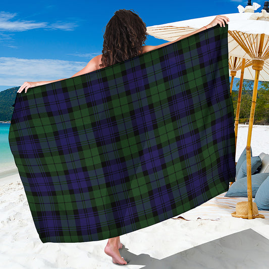 Black Watch Tartan Pattern Print Beach Sarong Wrap