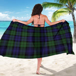 Black Watch Tartan Pattern Print Beach Sarong Wrap