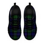 Black Watch Tartan Pattern Print Black Sneakers