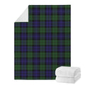 Black Watch Tartan Pattern Print Blanket